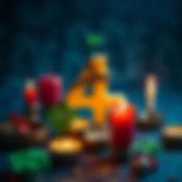Cultural Symbols of Number 4 Different cultural symbols representing the number 4, including objects like four-leaf clovers and candles arranged in four, showcasing its significance in various traditions.