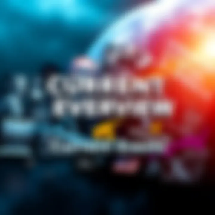 Current Events Overview A collage representing recent news in politics and technology, featuring headlines and images symbolizing various trending topics.