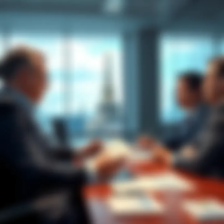 Current Price Inquiry of Landmark People discussing the current price of a famous landmark with charts and notes in a meeting room