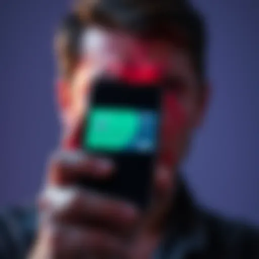 A phone screen showing the Curve card missing from Apple Wallet and Garmin Pay apps, with a worried expression on a person's face in the background.