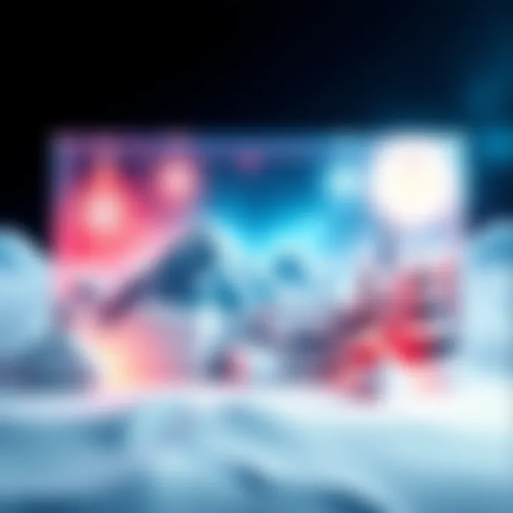 An artistic card design featuring arctic elements like snowflakes, polar bears, and icy landscapes, showcasing creativity