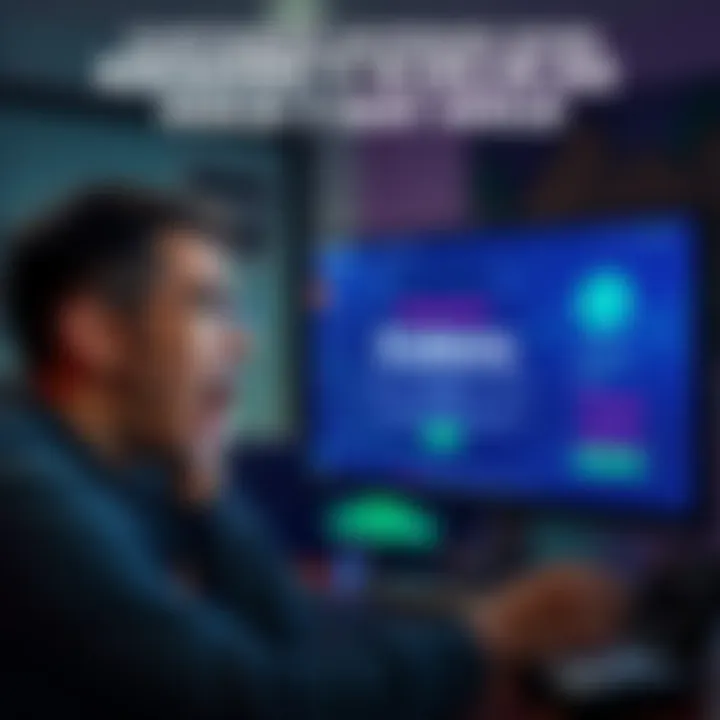 A person shows frustration while looking at a computer screen displaying a Kraken account with a message about a 7-day hold on funds