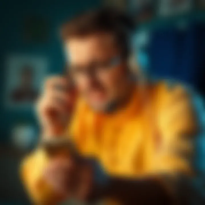 Frustrated person on phone trying to resolve a complaint with customer service