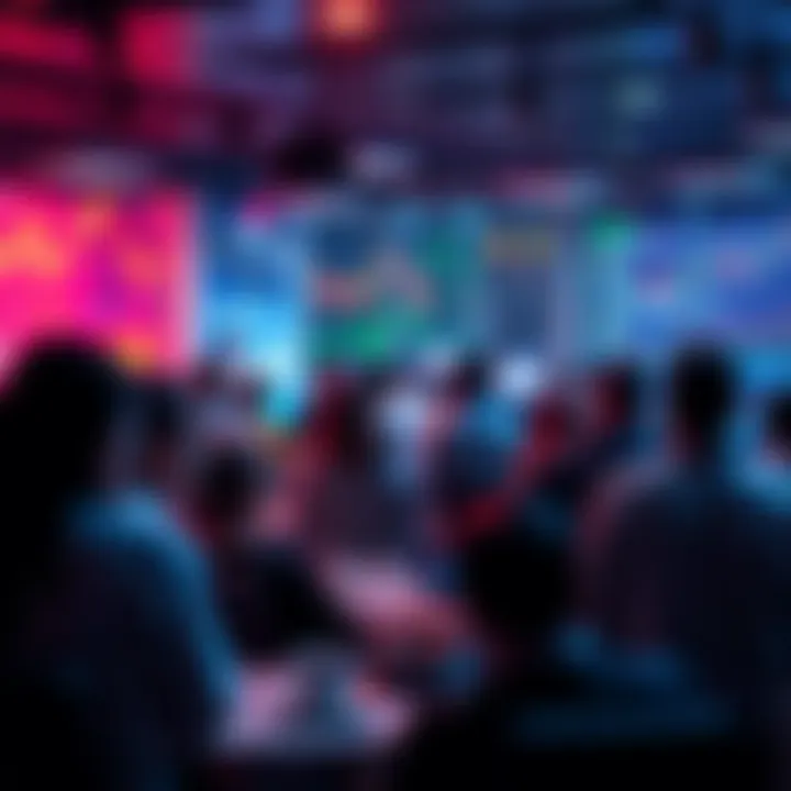 People engaging in conversation about trading and events in a forum setting
