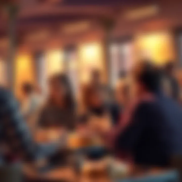 People engaging in lively discussion about donuts and other topics in a community forum setting