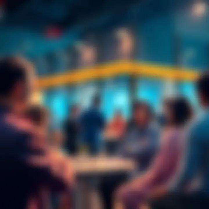 People engaging in conversation about VeChain in a community setting