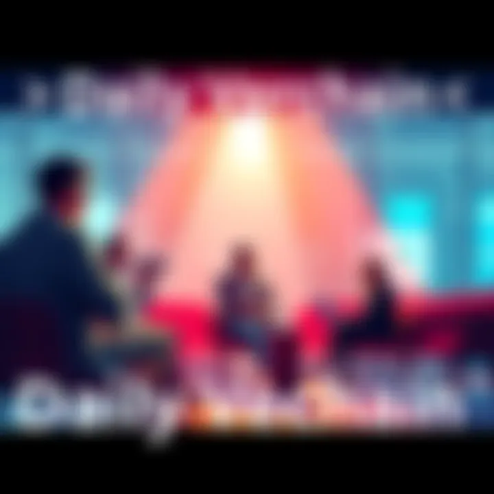 Daily Vechain Discussion A group of people discussing blockchain technology and Vechain applications in a casual setting