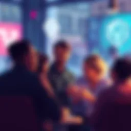 People engaging in a lively discussion about Vechain and blockchain technology