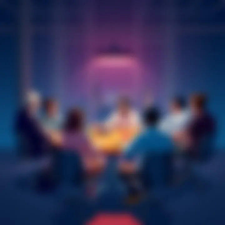 Daily General Discussion A group of people engaged in a lively discussion about donuts and trading at a round table.