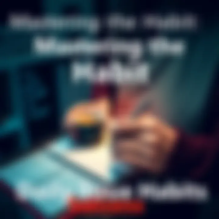 A person writing in a journal with a cup of coffee, surrounded by motivational quotes and a planner, symbolizing daily routines for success.