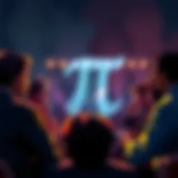 Debate Over Pi A group of people engaged in a heated discussion about the relevance of Pi in modern culture and mathematics.