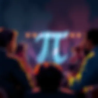 Debate Over Pi A group of people engaged in a heated discussion about the relevance of Pi in modern culture and mathematics.