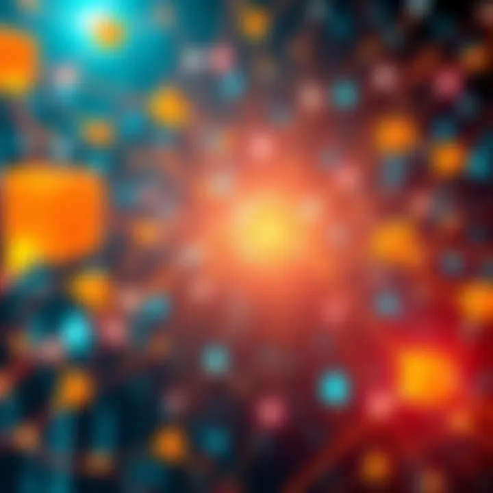 Decentralized AI Networks An illustration showing interconnected decentralized systems representing AI architecture, symbolizing evolution towards AGI.