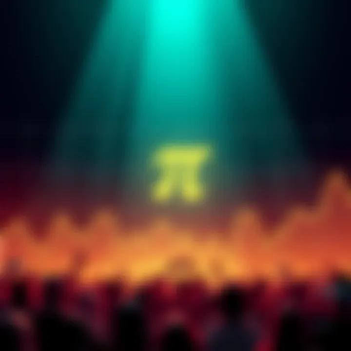 Decline of Pi Network Value A graph showing the downward trend of Pi Network's value with a somber community reaction in the background.