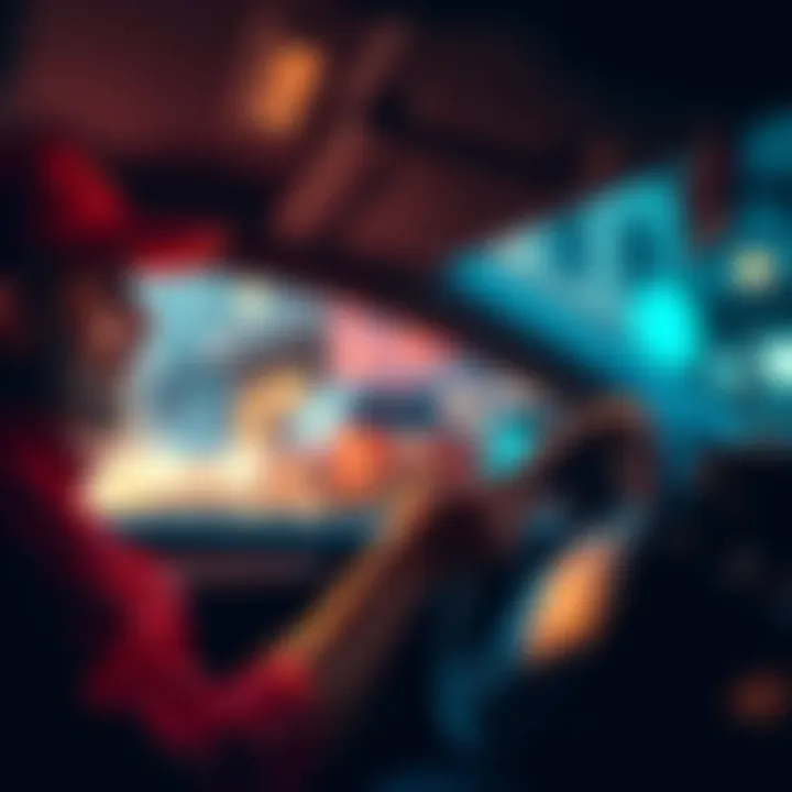 A delivery driver looks at their phone, analyzing delivery offers while sitting in their vehicle, focused on maximizing earnings.
