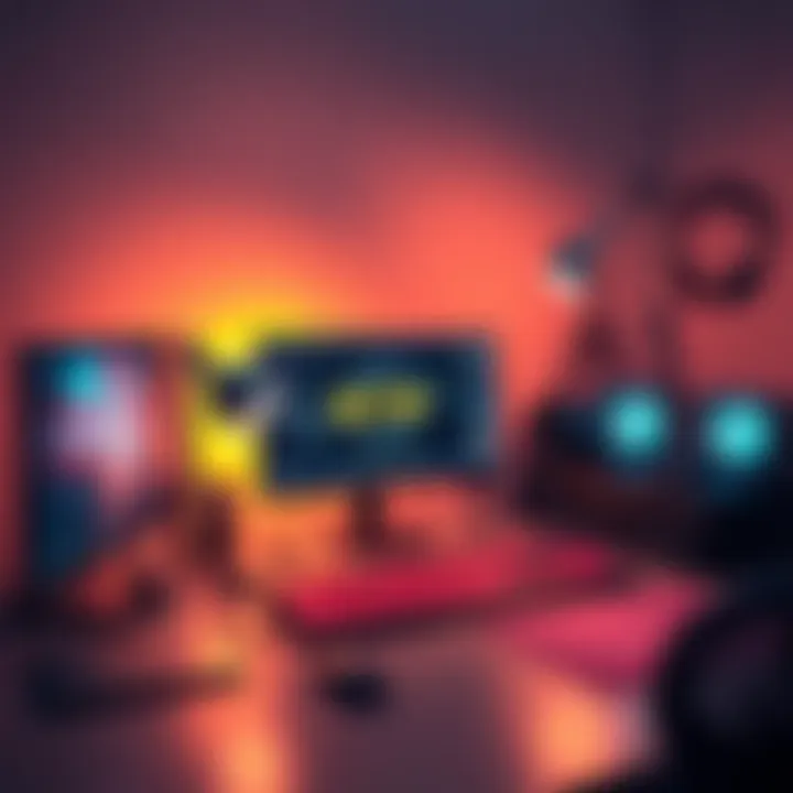 A well-organized desktop with monitor, keyboard, and accessories, suitable for home validation and business tasks.