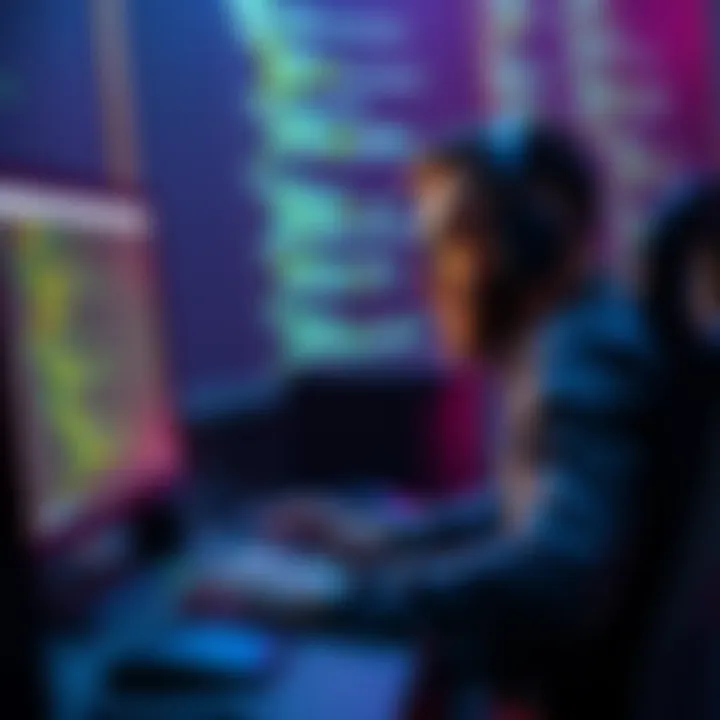 A full-stack developer working at a computer, looking confused by code on the screen related to Solana and Rust.