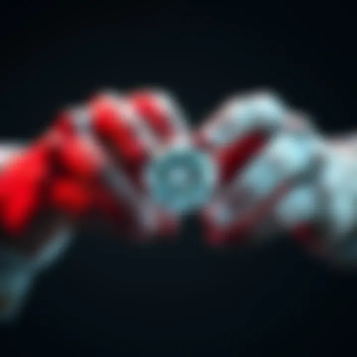 A visual representation of strong hands holding a diamond, symbolizing steadfast investment hold.