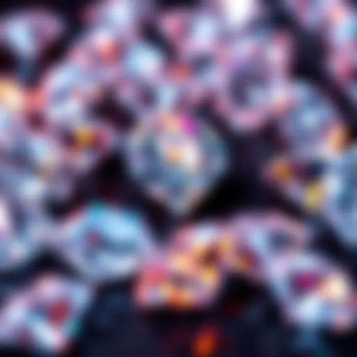 A collection of shiny diamonds arranged to show their brilliance, representing the diamond streak feature.