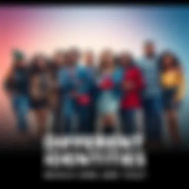 Different Identities People standing together, each displaying a unique style representing various identities, smiling and engaging with one another.