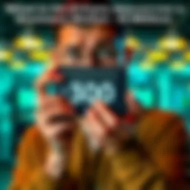 Person holding a digital wallet A person looks surprised while holding a digital wallet with a large amount displayed on the screen, symbolizing a dormant wallet with substantial value.