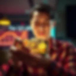 A person holding a smartphone displaying various digital coins with a worried expression, symbolizing concerns over cryptocurrency ownership and management.