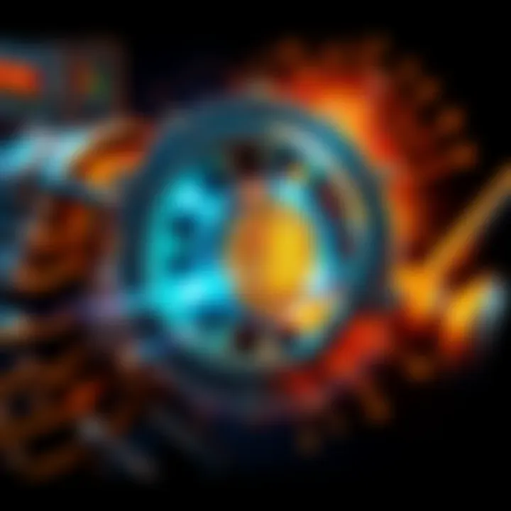 A visual representation of digital currency powering a thermodynamic engine, illustrating its transformation and potential.