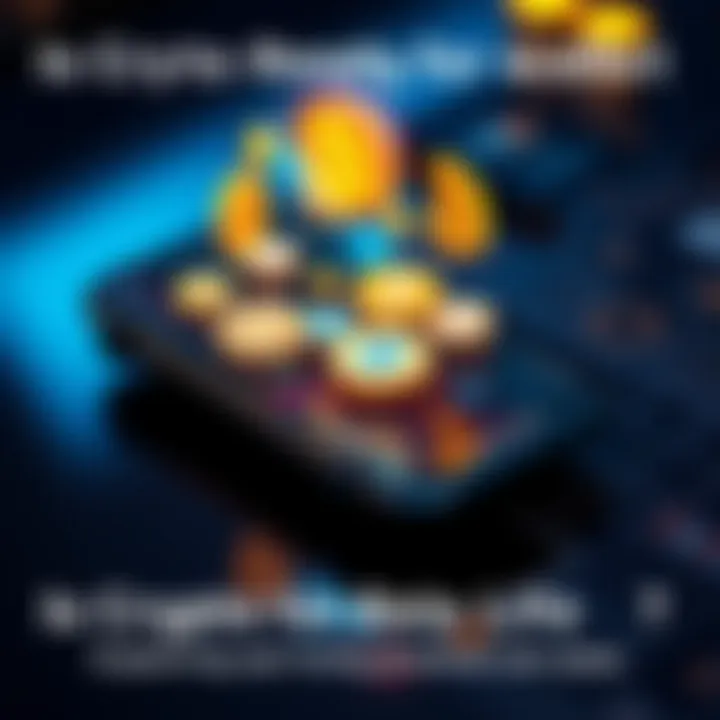 Modern digital wallet with cryptocurrency icons A digital wallet on a smartphone displaying various cryptocurrency icons, symbolizing everyday use of crypto in transactions.