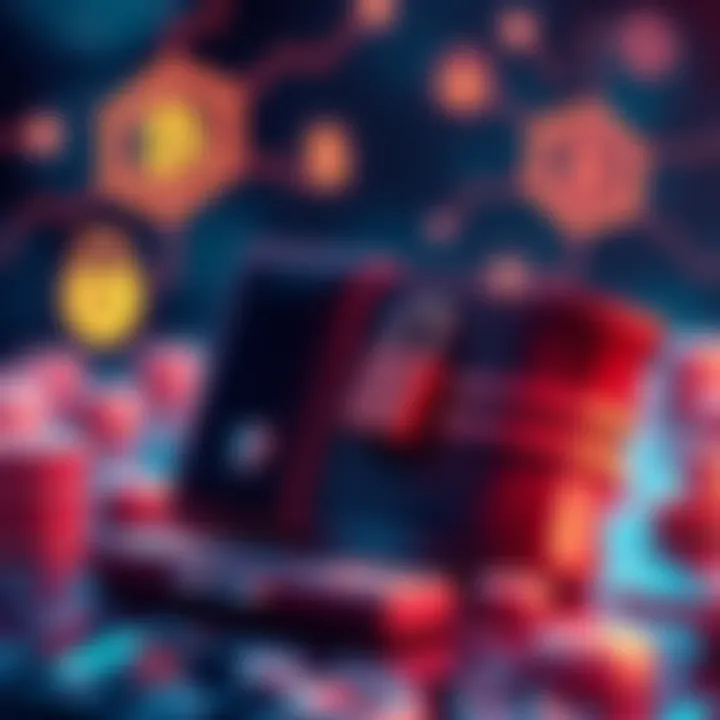 A digital wallet surrounded by security symbols like a padlock and shield, emphasizing safe transactions