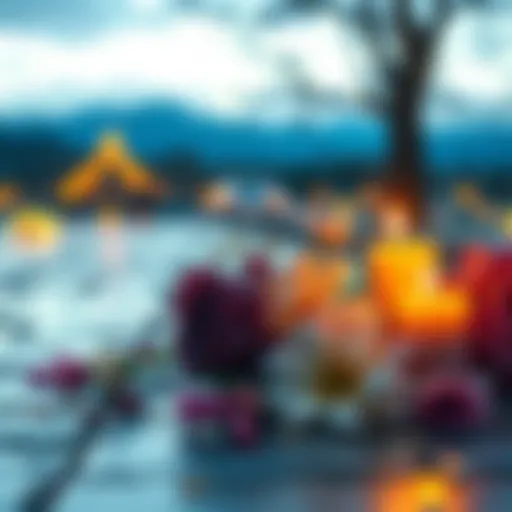 A memorial for Diogenes Ianakiara with flowers and a candle, symbolizing remembrance and legacy in the crypto industry.