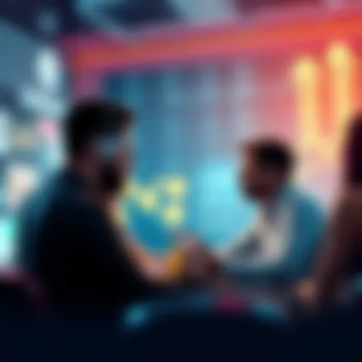 People engaging in a discussion about DeFi and Ethereum trends in a digital forum