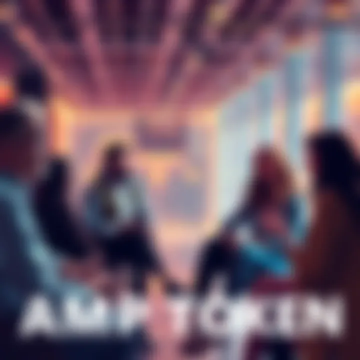People engaging in a conversation about Amp Token, exchanging ideas and questions in a casual setting.
