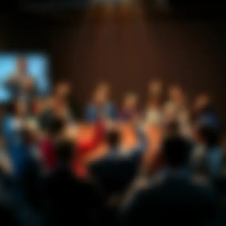 A group of diverse people engaging in a debate, some are raising hands while others listen intently, symbolizing the importance of critical thinking in discussions.