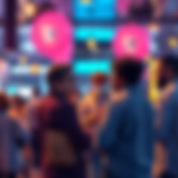People engaging in conversation about donut culture and Coinbase's initiative in a lively setting