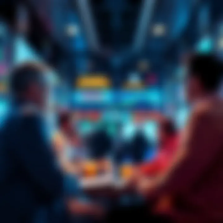 People engaging in a discussion about market trends and trading strategies