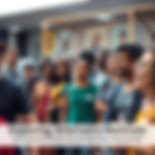 A group of people from different backgrounds and cultures participating in a community event to promote diversity and inclusion.