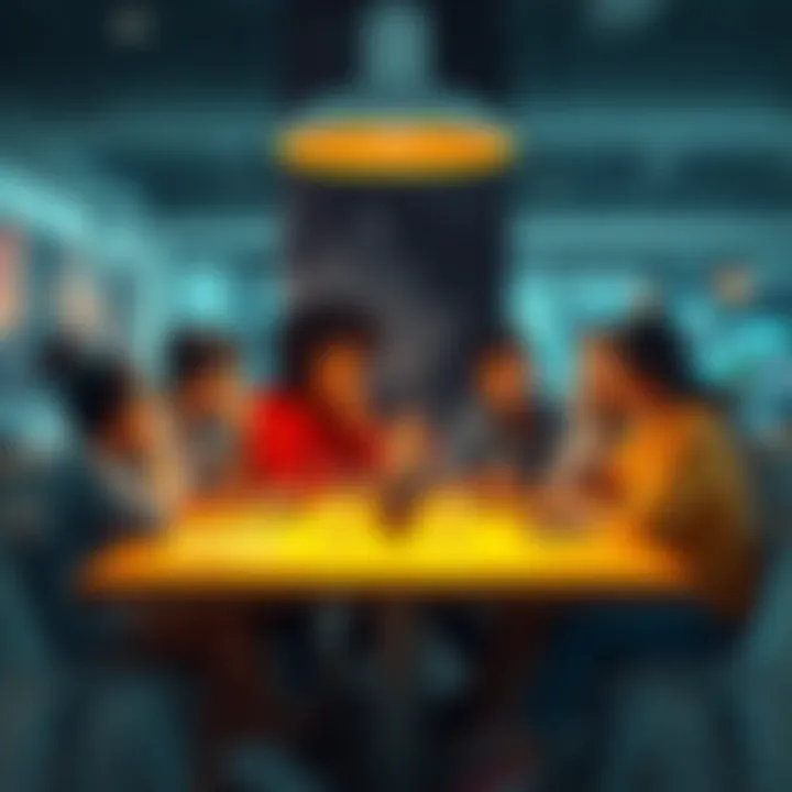 A group of people from different backgrounds sharing their thoughts and experiences around a table.