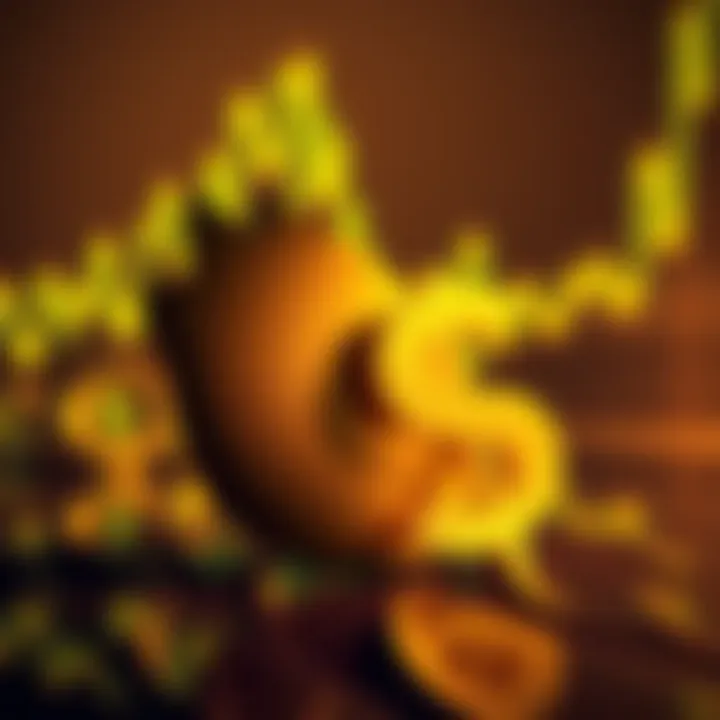 A graphic showing the Dogecoin symbol alongside a dollar sign, indicating investment trends.