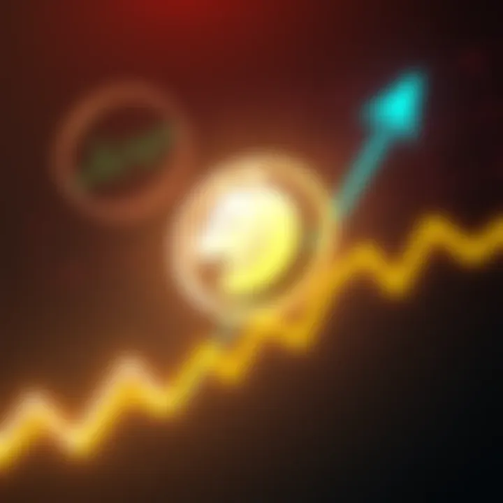 Dogecoin logo displayed alongside a graph showing an upward trend, symbolizing its resilience and stability in the cryptocurrency market.