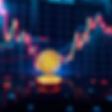 A digital chart showing Dogecoin rising while Bitcoin remains stable, symbolizing market shift