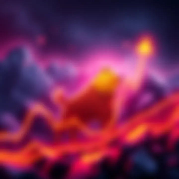 An illustration of a rising graph with a Dogecoin symbol, representing an upcoming bull market.