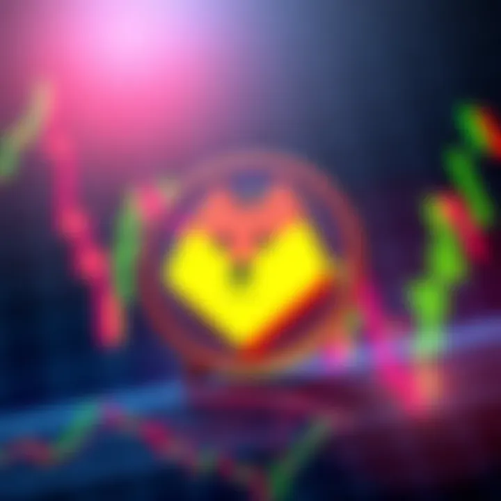 A graphic showing the Dogecoin symbol with a fluctuating price chart in the background, representing market cycles.