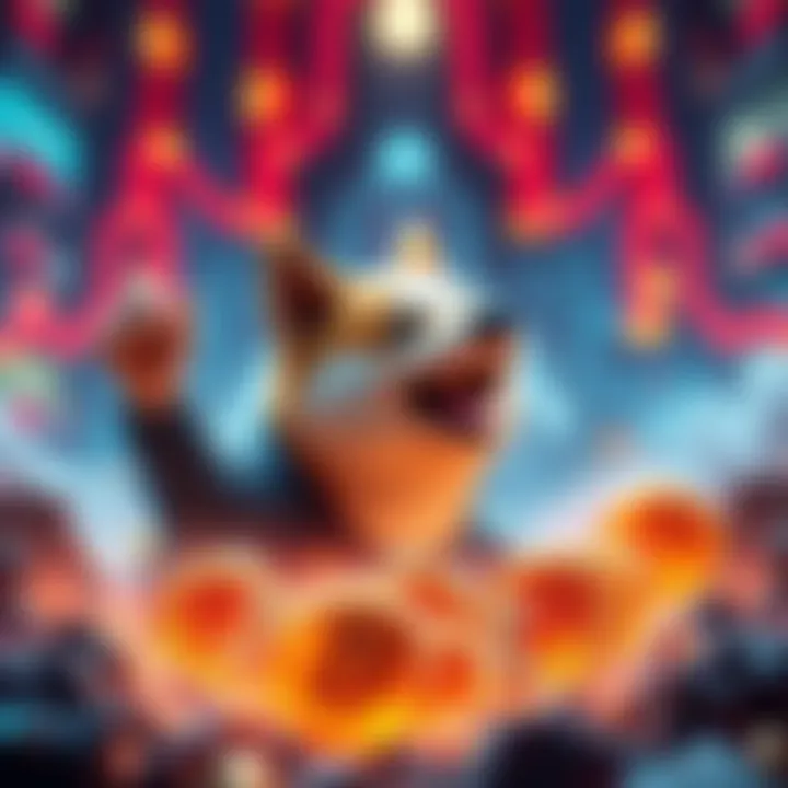 A symbolic representation of Dogecoin and Elon Musk's influence on cryptocurrency market trends.