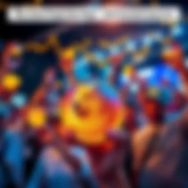 A group of people celebrating their investment in Dogecoin, holding coins and showing enthusiasm for cryptocurrency