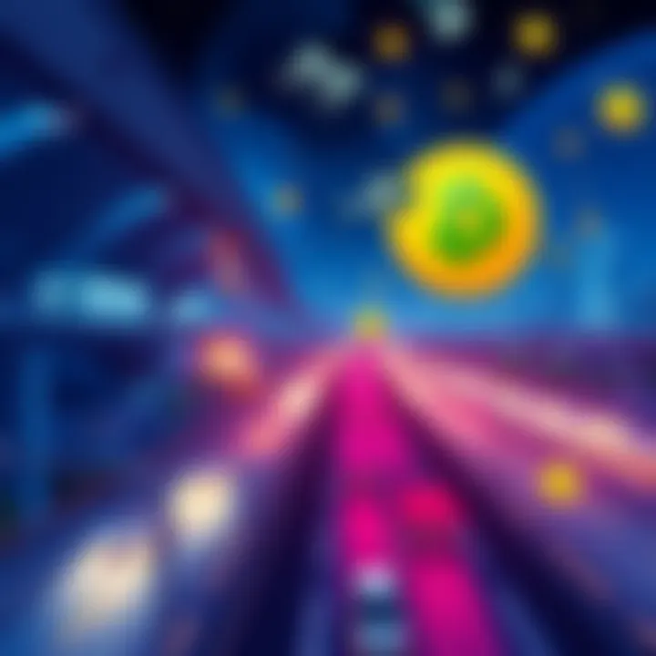Illustration showing new financial pathways for Dogecoin investment with symbols of money and Dogecoin logo