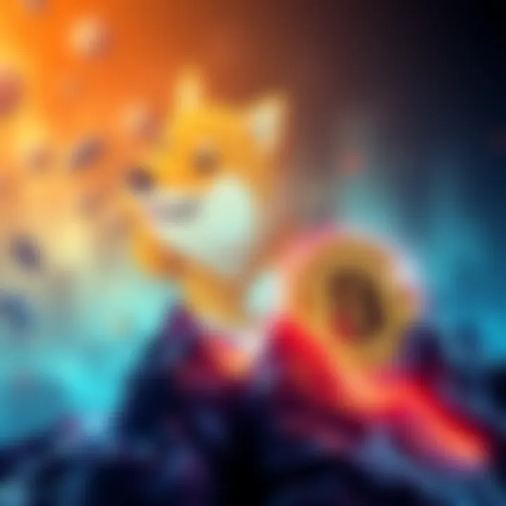 A graphic showing Dogecoin logo rising alongside Bitcoin logo, indicating a potential price increase for Dogecoin.