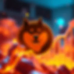 The Dogecoin symbol surrounded by a positive upward graph representing market recovery
