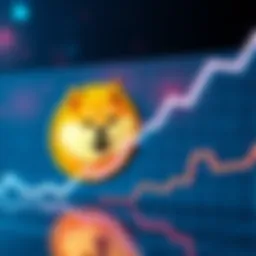 A visual of the Dogecoin symbol next to a graph showing upward movement, representing the potential growth and market interest in Dogecoin.