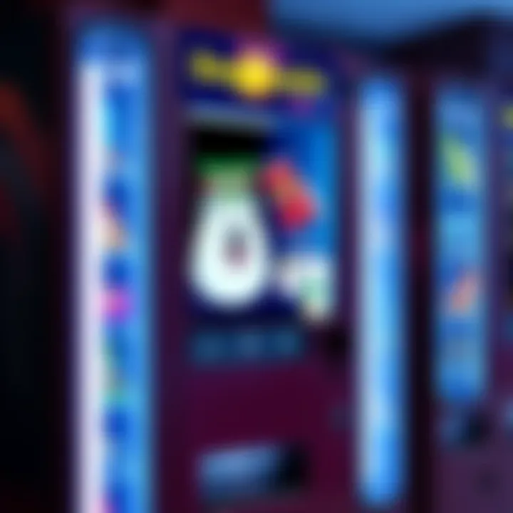 A person buying snacks from a Dogecoin vending machine, showing cryptocurrency transaction