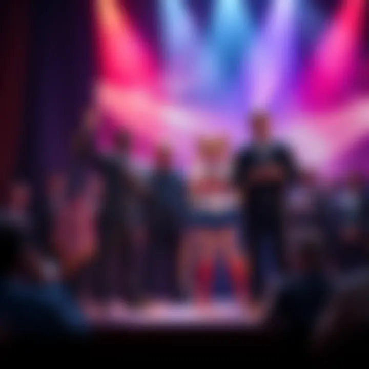 DOJ and FBI officials appearing on stage with Paolo the counterfeiter and Sailor Moon, raising concerns over integrity and justice.